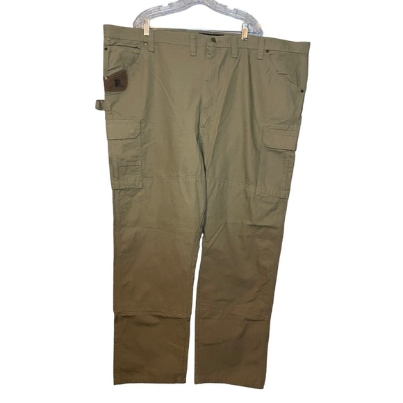 Wrangler Riggs Workwear Cargo Pants Adult Size 52x32 Khaki Ripstop Utility Mens - Picture 1 of 4